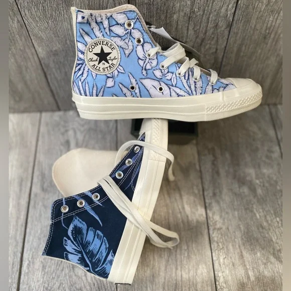 Converse Chuck Taylor high top all star Hawaiian tropical print sneakers sz 